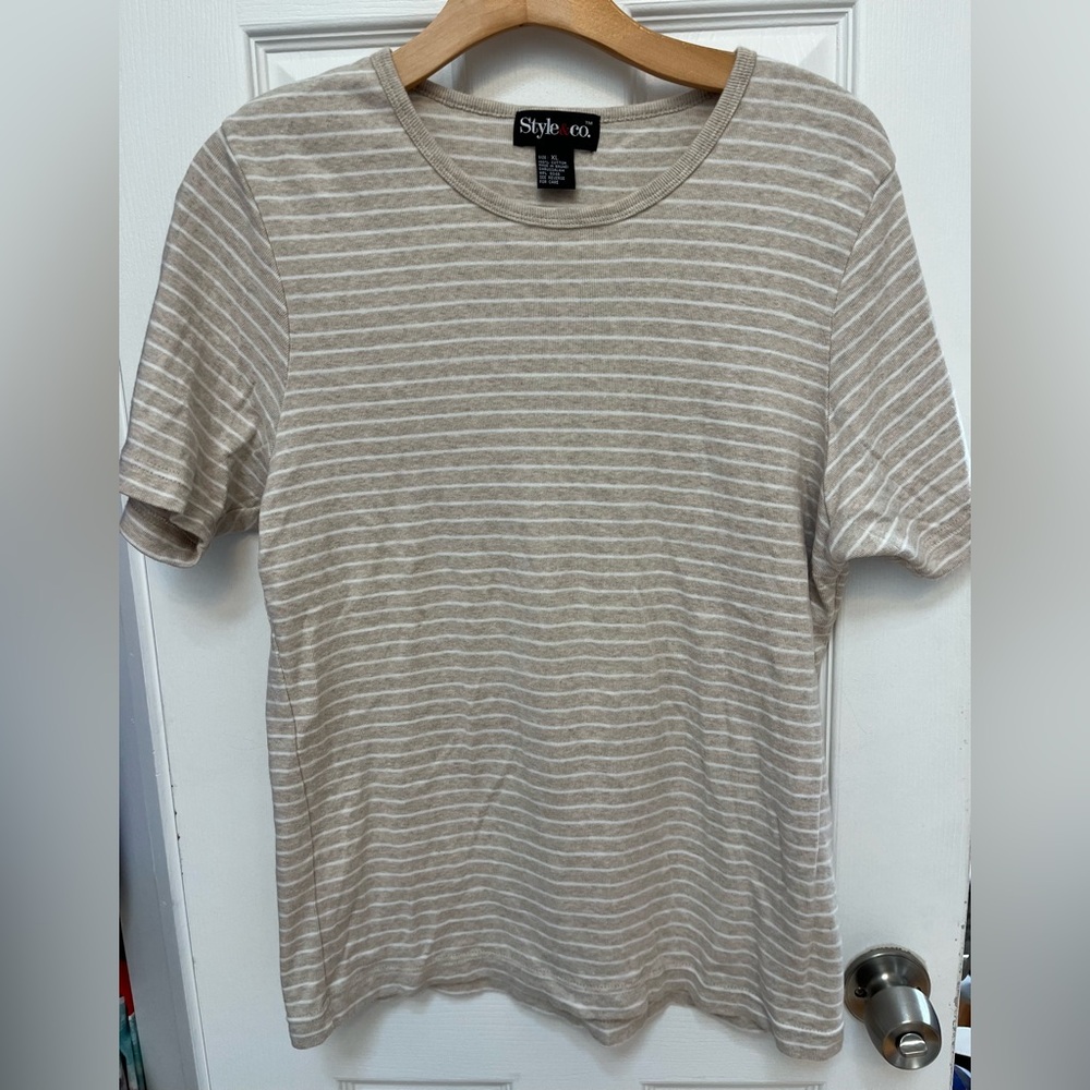 Tan Striped Shirt